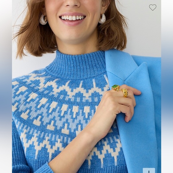 J. Crew Fair Isle mockneck pullover sweater size 2x - Picture 4 of 4